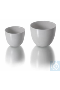 Crucible porcelain, medium height, glazed, 45 mm Ø, volume 30 ml, wall thickness 2 mm,...